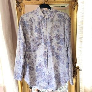 Equipment silk floral blouse